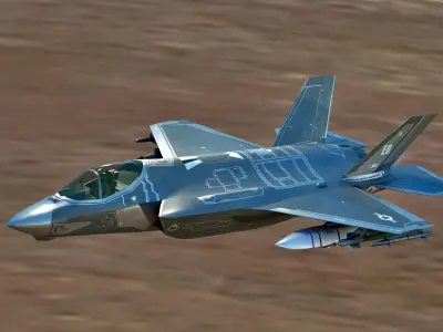 F35A Lightning II - Fully Rigged - with high resolution cocpit Low-poly 3D model