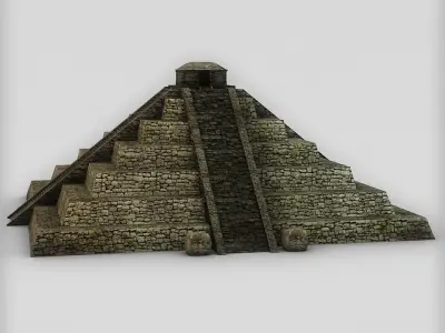 Ancient stone pyramid Low-poly 3D model