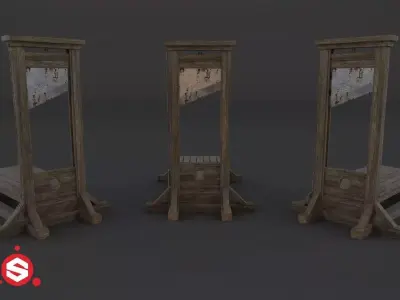 Medieval Guillotine PBR 2 Low-poly 3D model