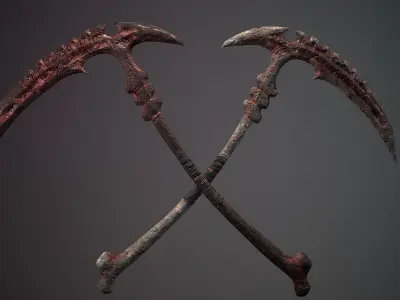 organic weapons Low-poly 3D model