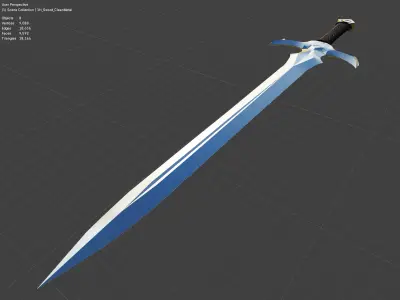 One Hand Sword Pack 8 in 1 Low-poly 3D model