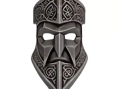 Ornate Dwarven Battle Mask 3D model