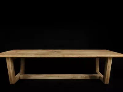 teak dining table 3D model