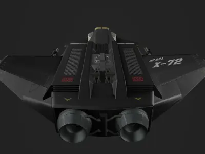 X-72 Vengeance Fighter Craft Low-poly 3D model
