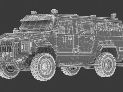 Alpine Armored Pit-Bull VX 50 Cal Tactical SWATAPC Truck 3D model