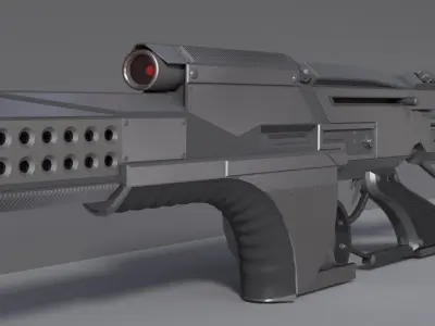  Futuristic Weapon Concept High-Poly-Version Free 3D model