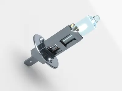H1 Halogen Car Light Bulb 3D model