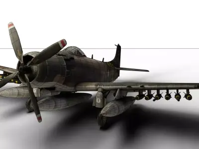 A-1 Skyraider Attack Aircraft - Realistic 3D model