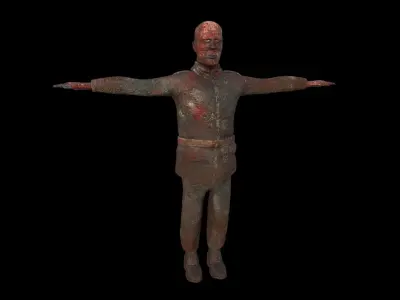 Bad Corpse Torn Soldier Gore Man Low-poly 3D model