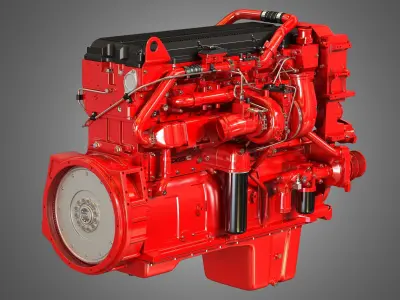 ISX15 Heavy Duty Truck Engine - 6 Cylinder Diesel Engine 3D model