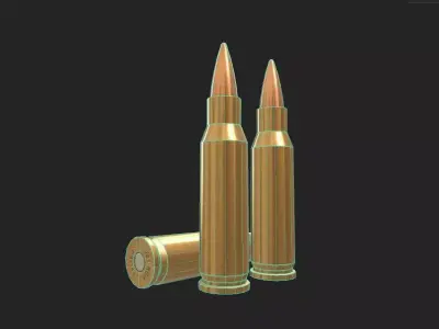 221 Remington Fireball Ammo Low-poly 3D model