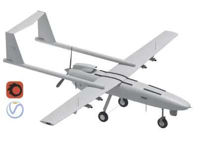Iranian Drone Mohajer-6 Grey 3D model