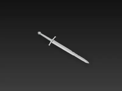 Rusty Medieval Sword - PBR Low Poly Game Ready Low-poly 3D model