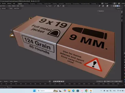Small pistol ammunition box 3D model 3D model