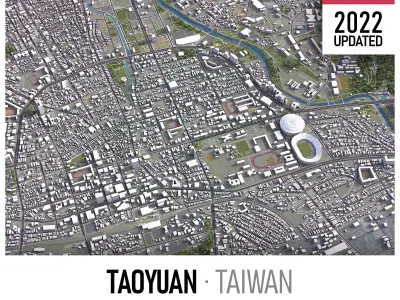 Taoyuan - 3D City Model Low-poly 3D model