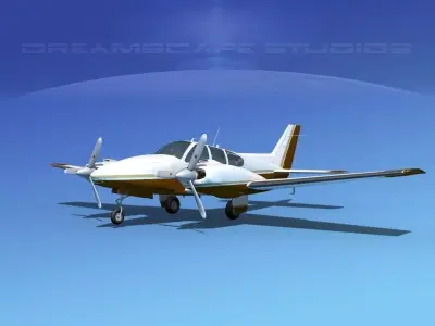 Beechcraft B55 Baron V19 3D model