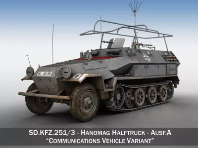 SD KFZ 251 3 IV Ausf A - Radio and Command Vehilce 3D model