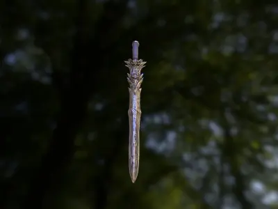 Low Poly Fantasy Medieval Sword Low-poly 3D model