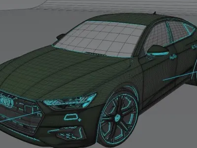 Cars Audi and Corvette Free 3D model