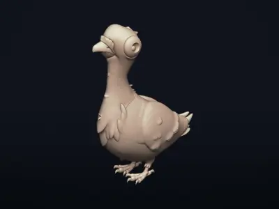 Pigeon - Stylized Bird - 3d printable model 3D print model