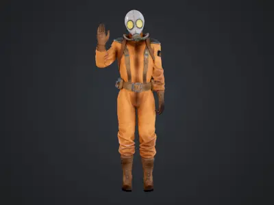 Radioactive Soldier Low-poly 3D model