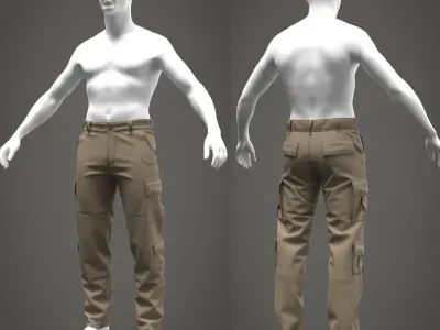 Tactical Cargo Pants - Marvelous Designer 3D model 3D model