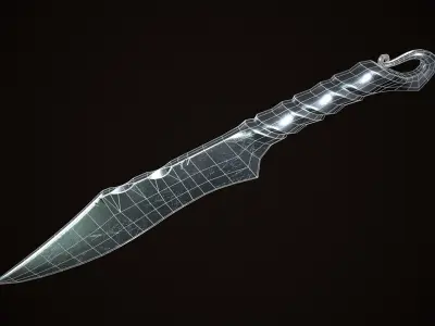 Forged Knife Low-poly 3D model
