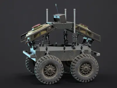 Ratel-S UGV Kamikaze and Miner Low-poly 3D model