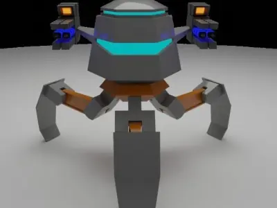 Tripod Mech low poly Low-poly 3D model