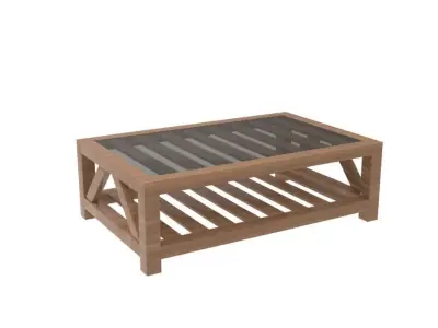 glazed top table for living  Free low-poly 3D model