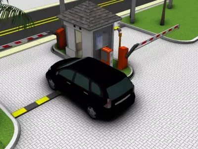 Parking Security Gate Barrier Booth System 3D SketchUp 3D model