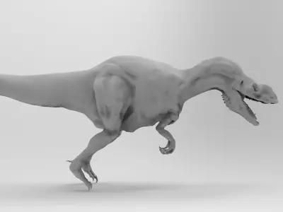 Allosaur t-rex running 3D model