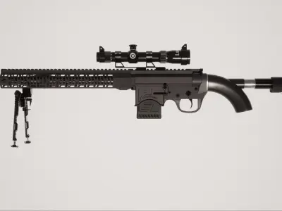 Sniper Rifle 1 Low-poly 3D model