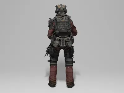 Sci-Fi Character Game Ready - Pilot Low-poly 3D model