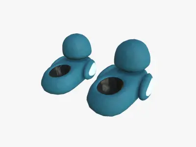 Slippers J02 Blue Penguim Bird - Costume Character Design Low-poly 3D model