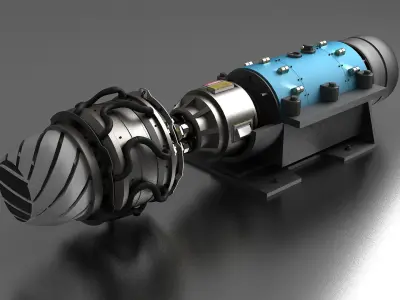 turbofan engine Falcon supersonic sectioned  3D model