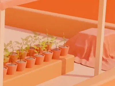 rooftop garden  Free low-poly 3D model