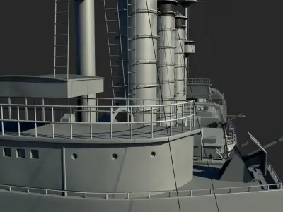 A cloud battleship cruiser ship battleship 3D model