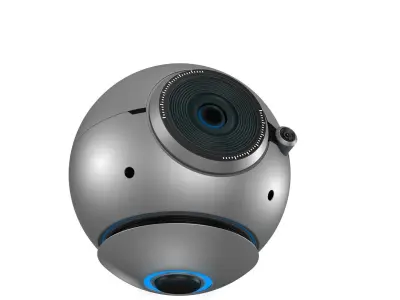 Drone silver Low-poly 3D model