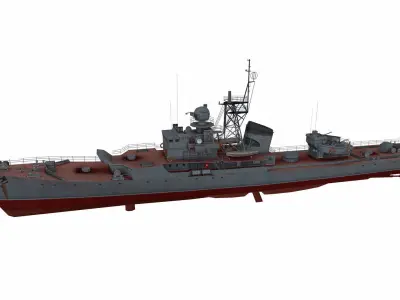 Riga-class frigate Low-poly 3D model