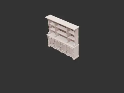 Medieval Kitchen Cupboard Low-poly 3D model