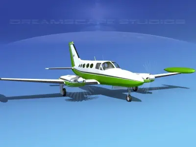 Cessna 414 Chancellor V07 3D model