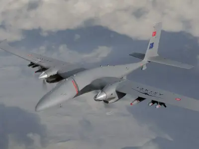 Bayraktar AKINCI System - Fully Rigged Low-poly 3D model