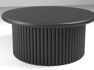 Round Matte Black Plastic Dining Table Free 3D model