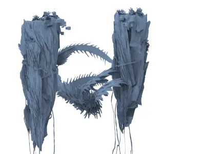 floating Asian mountain claws 3D model