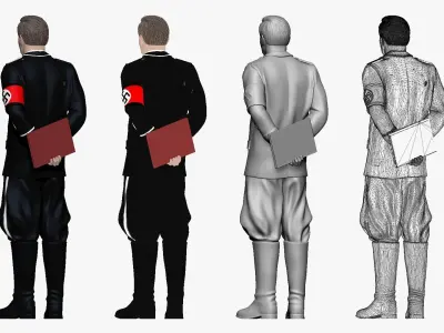 001230 man in nazi gestapo uniform shtirlits 3D model