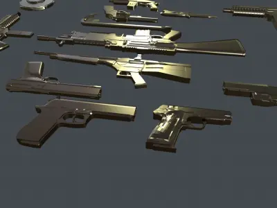 Armament Ready for Killing Zombies Pack Low-poly 3D model