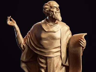 Ancient Sage statue 3d-print model 3D print model