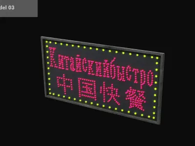 Neon signs pack volume 01 Free low-poly 3D model