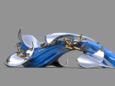  Human and Nature sculpture 3D model